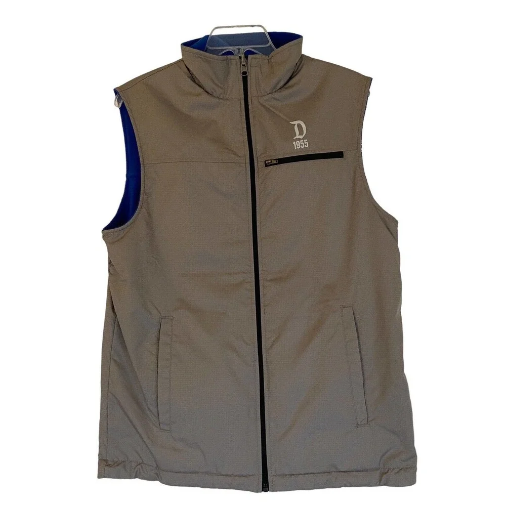 Disney Parks Men’s‎ Reversible Fleece￼ Vest Size S Gray Blue
